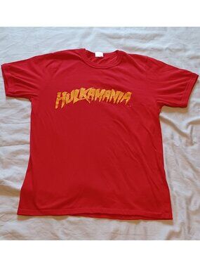 1980s Intelligent Silkscreen WWF Hulk Hogan Hulkamania Red T-Shirt Adult XL